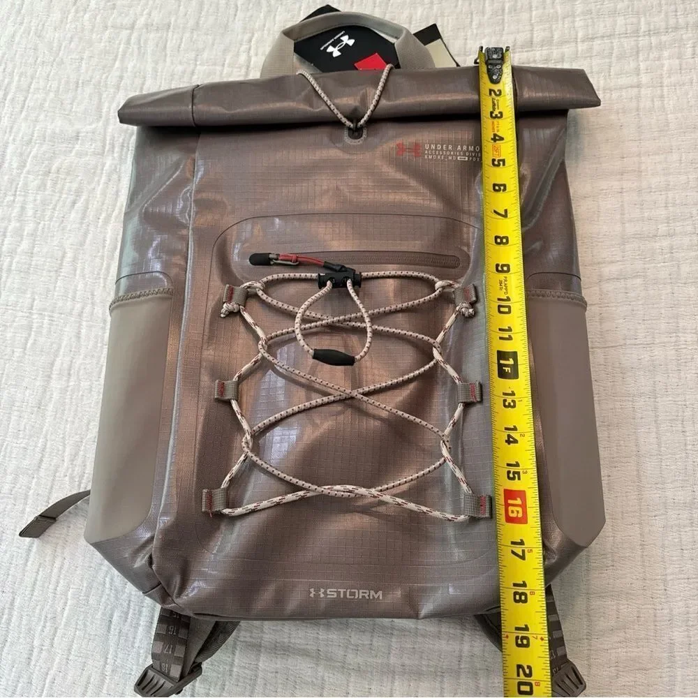 $200 Under Armour Storm Backpack Summit Brown Waterproof Roll Top Magnetic Close